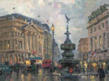 Landscapes Painting - Piccadilly Circus London TK cityscape
